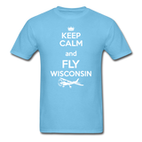 Keep Calm - Fly Wisconsin - White - Unisex Classic T-Shirt - aquatic blue