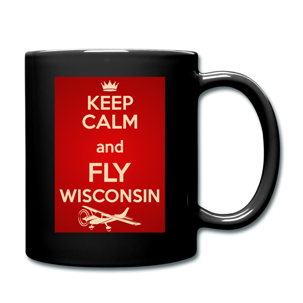 Keep Calm - Fly Wisconsin - Red - Full Color Mug - black