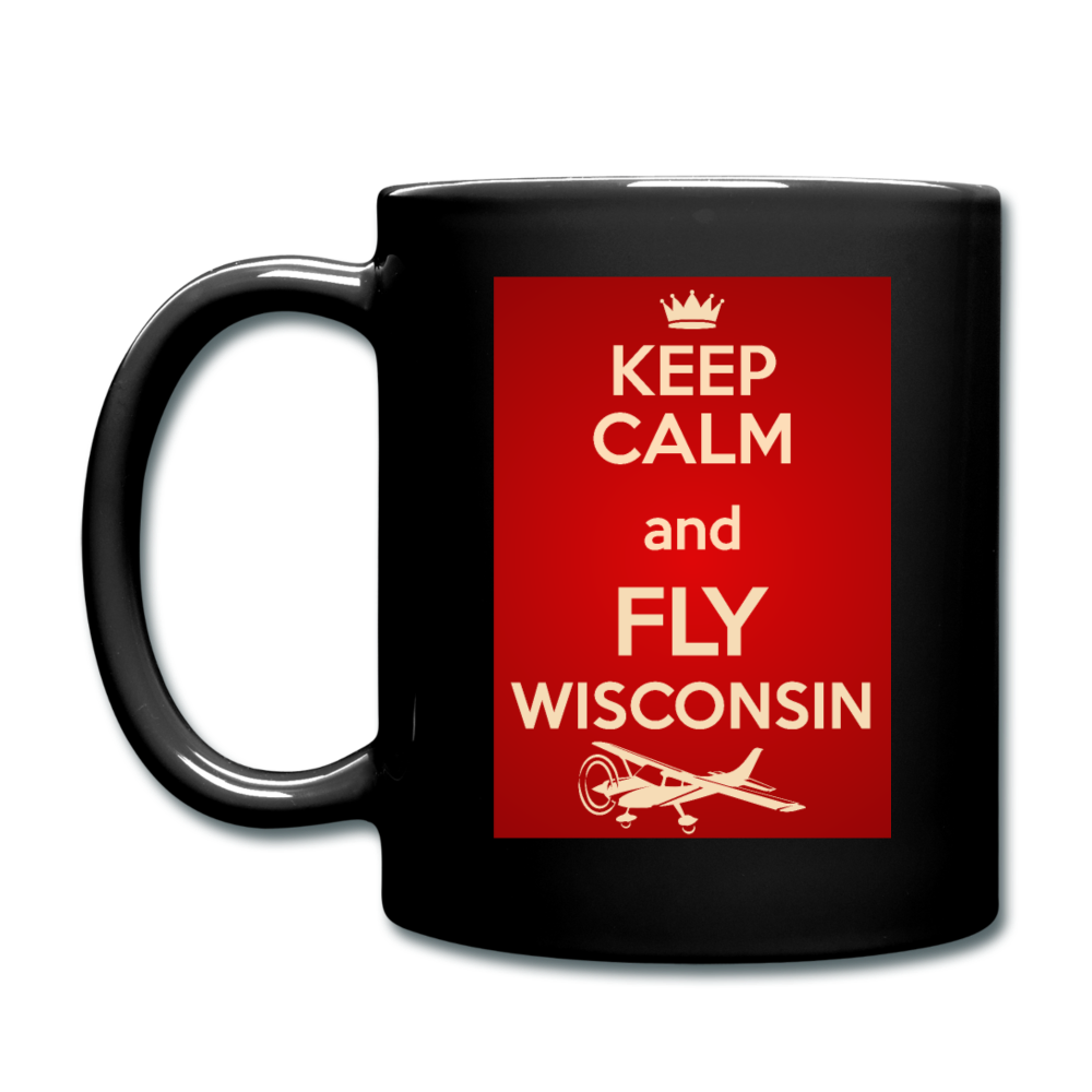 Keep Calm - Fly Wisconsin - Red - Full Color Mug - black