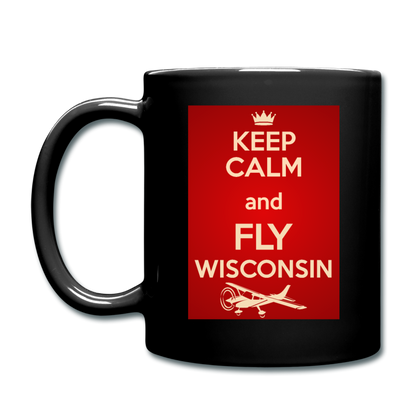 Keep Calm - Fly Wisconsin - Red - Full Color Mug - black