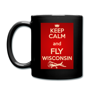 Keep Calm - Fly Wisconsin - Red - Full Color Mug - black