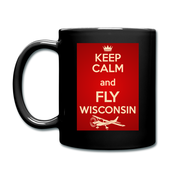 Keep Calm - Fly Wisconsin - Red - Full Color Mug - black