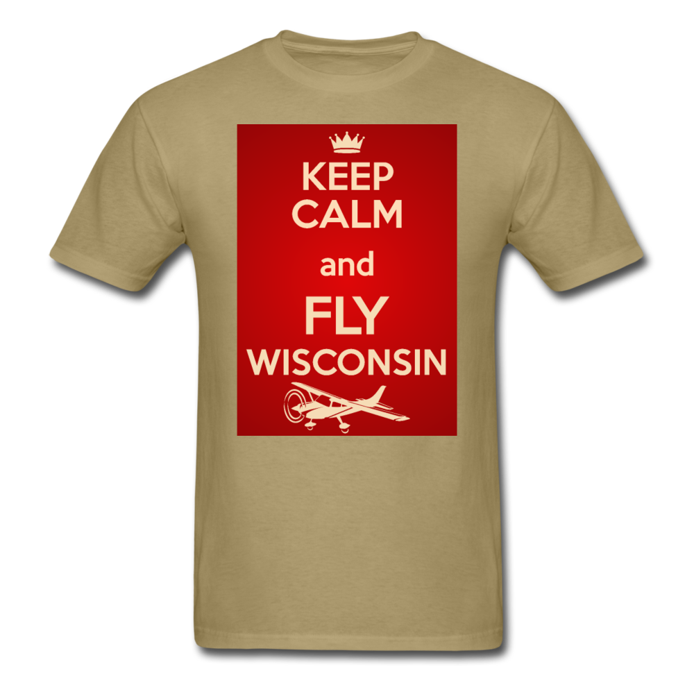 Keep Calm - Fly Wisconsin - Red - Unisex Classic T-Shirt - khaki