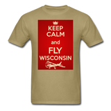 Keep Calm - Fly Wisconsin - Red - Unisex Classic T-Shirt - khaki
