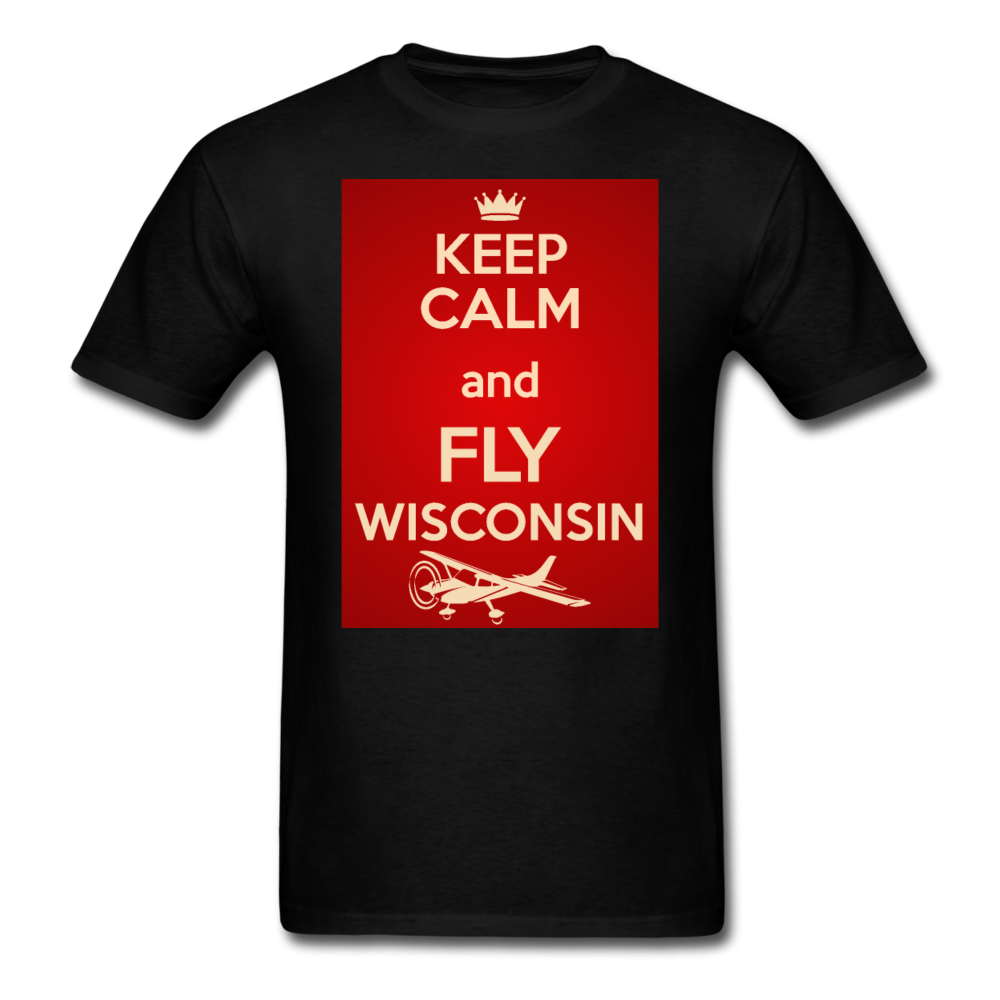 Keep Calm - Fly Wisconsin - Red - Unisex Classic T-Shirt - black