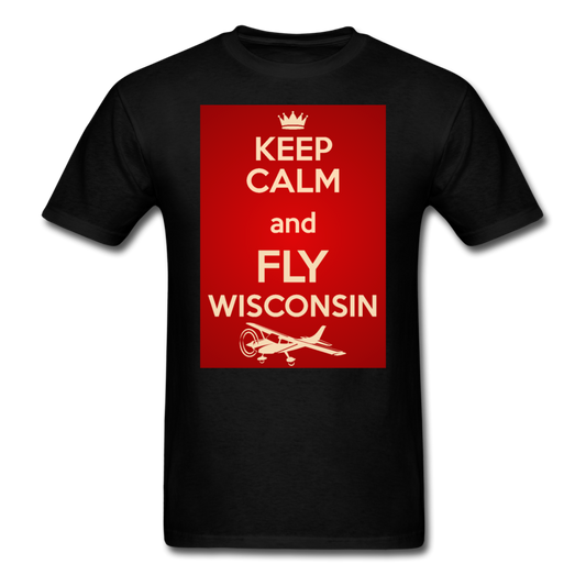 Keep Calm - Fly Wisconsin - Red - Unisex Classic T-Shirt - black