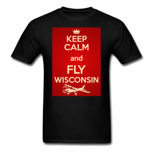 Keep Calm - Fly Wisconsin - Red - Unisex Classic T-Shirt - black