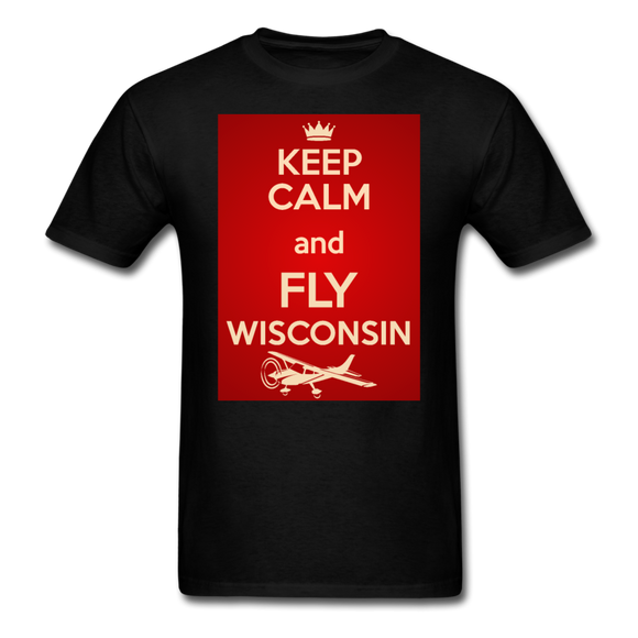 Keep Calm - Fly Wisconsin - Red - Unisex Classic T-Shirt - black