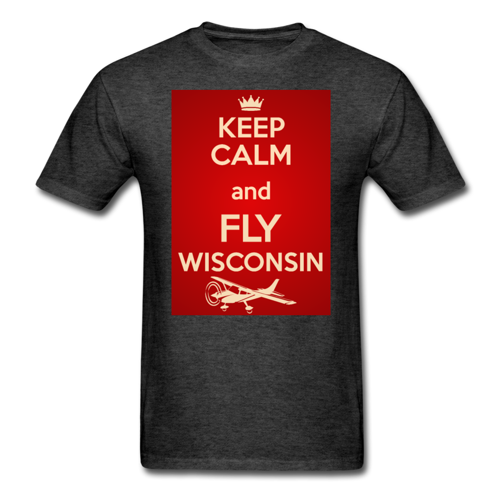 Keep Calm - Fly Wisconsin - Red - Unisex Classic T-Shirt - heather black