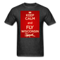 Keep Calm - Fly Wisconsin - Red - Unisex Classic T-Shirt - heather black