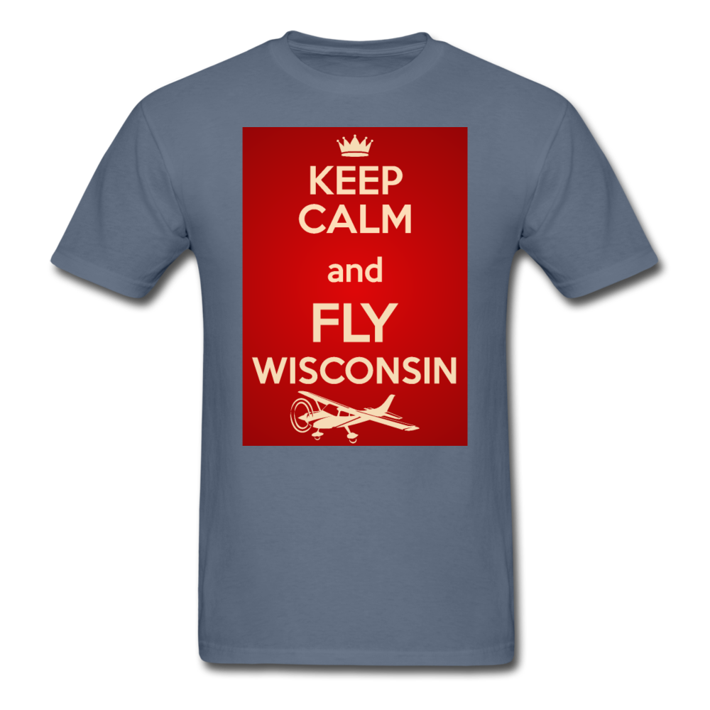 Keep Calm - Fly Wisconsin - Red - Unisex Classic T-Shirt - denim