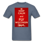 Keep Calm - Fly Wisconsin - Red - Unisex Classic T-Shirt - denim