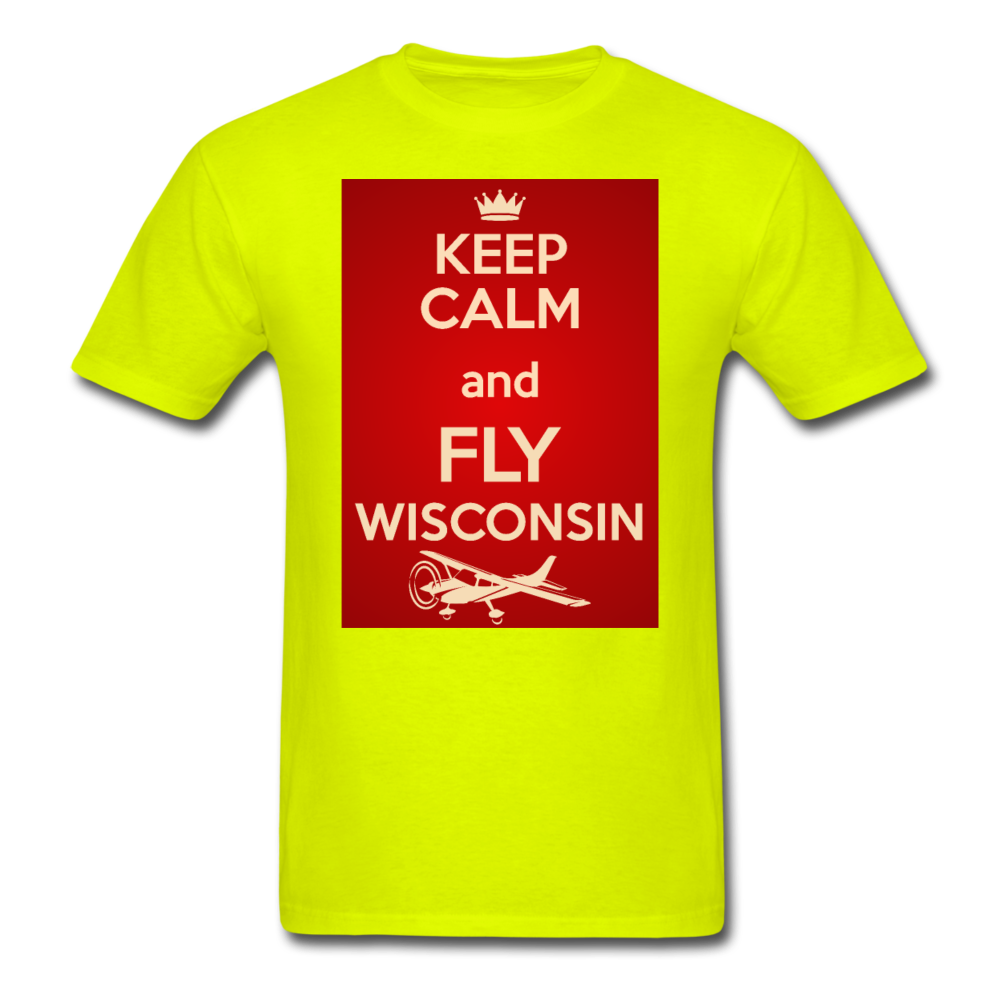 Keep Calm - Fly Wisconsin - Red - Unisex Classic T-Shirt - safety green