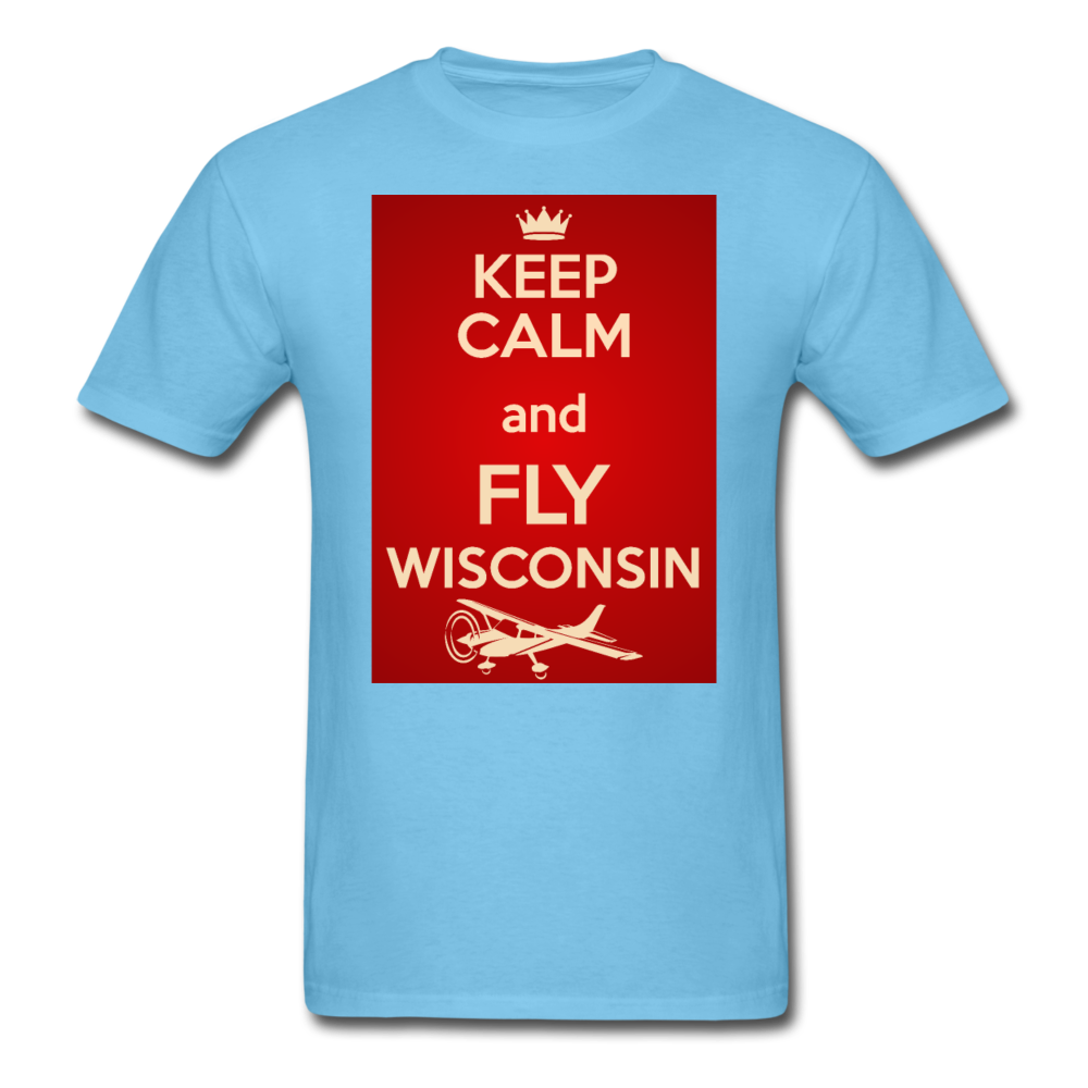 Keep Calm - Fly Wisconsin - Red - Unisex Classic T-Shirt - aquatic blue