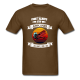 Stop And Look At Airplanes - Retro - Unisex Classic T-Shirt - brown