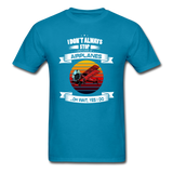 Stop And Look At Airplanes - Retro - Unisex Classic T-Shirt - turquoise