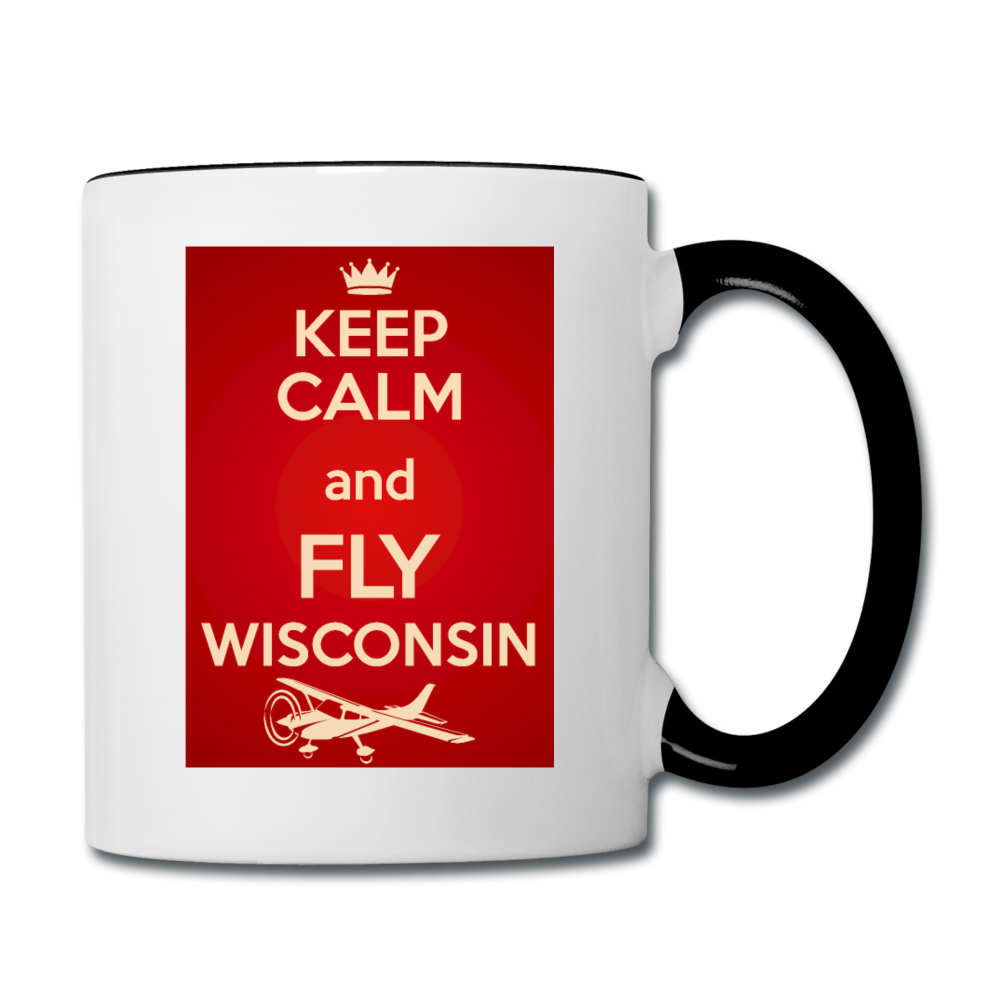 Keep Calm - Fly Wisconsin - Red - Contrast Coffee Mug - white/black