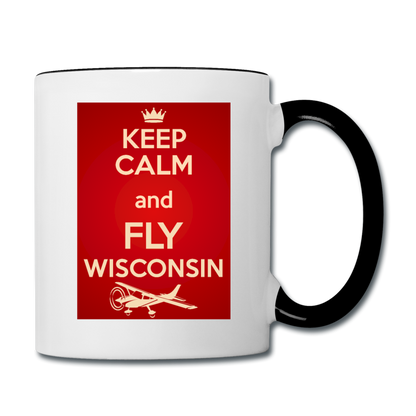 Keep Calm - Fly Wisconsin - Red - Contrast Coffee Mug - white/black