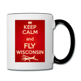 Keep Calm - Fly Wisconsin - Red - Contrast Coffee Mug - white/black