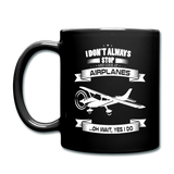 Stop And Look At Airplanes - White - Full Color Mug - black