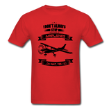 Stop And Look At Airplanes - Black - Unisex Classic T-Shirt - red