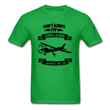 Stop And Look At Airplanes - Black - Unisex Classic T-Shirt - bright green