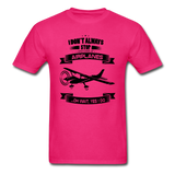 Stop And Look At Airplanes - Black - Unisex Classic T-Shirt - fuchsia