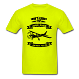Stop And Look At Airplanes - Black - Unisex Classic T-Shirt - safety green