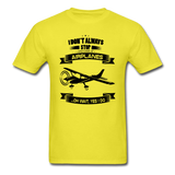 Stop And Look At Airplanes - Black - Unisex Classic T-Shirt - yellow