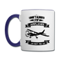 Stop And Look At Airplanes - Black - Contrast Coffee Mug - white/cobalt blue