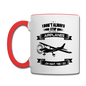 Stop And Look At Airplanes - Black - Contrast Coffee Mug - white/red