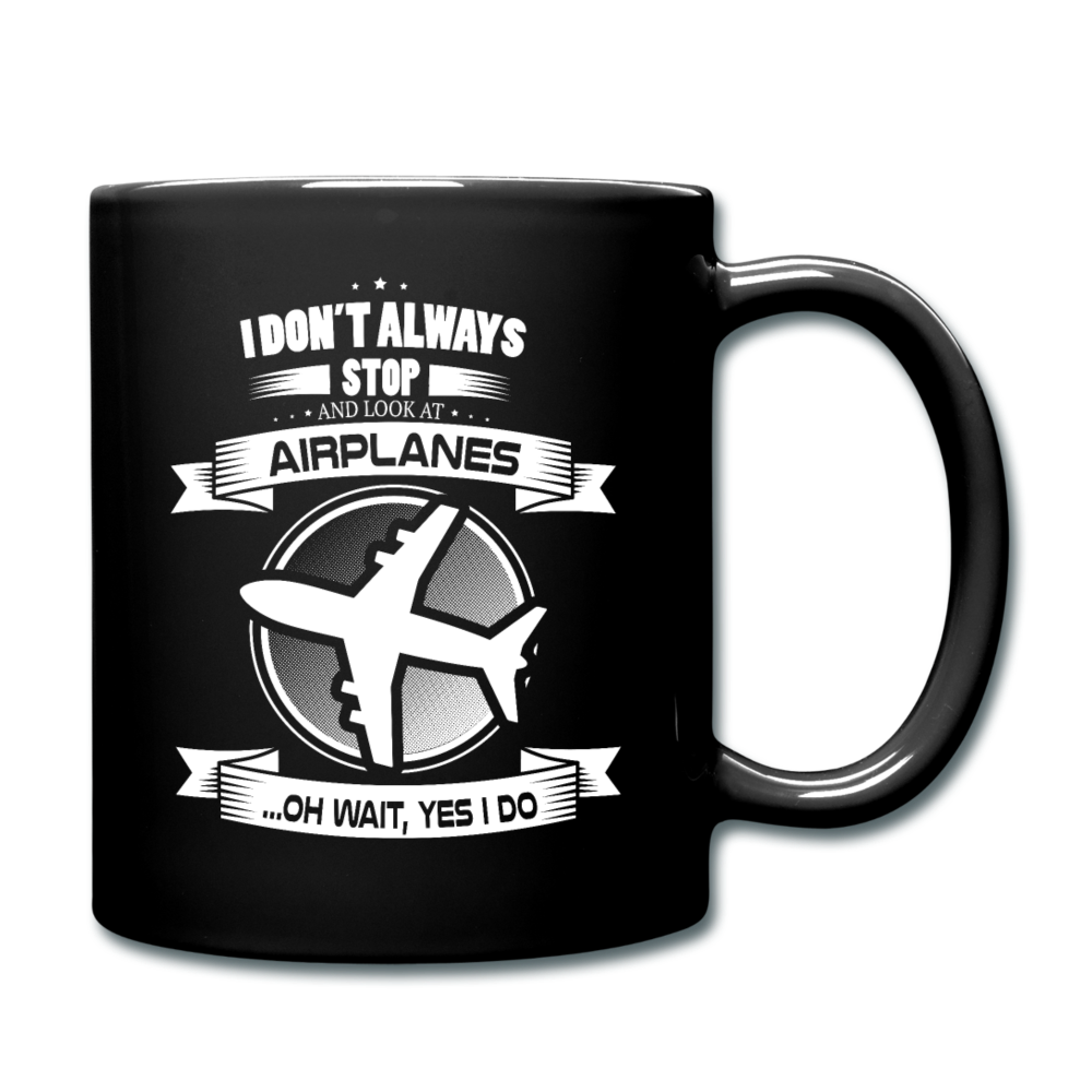 Stop And Look At Airplanes - Airliner - Full Color Mug - black