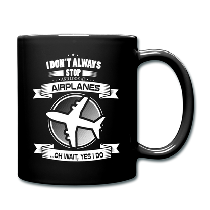 Stop And Look At Airplanes - Airliner - Full Color Mug - black