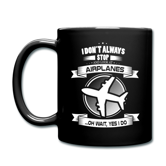 Stop And Look At Airplanes - Airliner - Full Color Mug - black