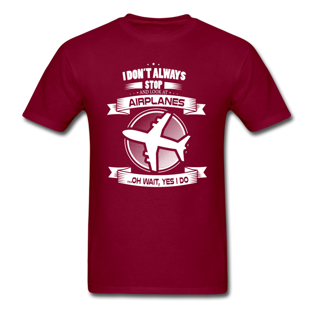 Stop And Look At Airplanes - Airliner - Unisex Classic T-Shirt - burgundy