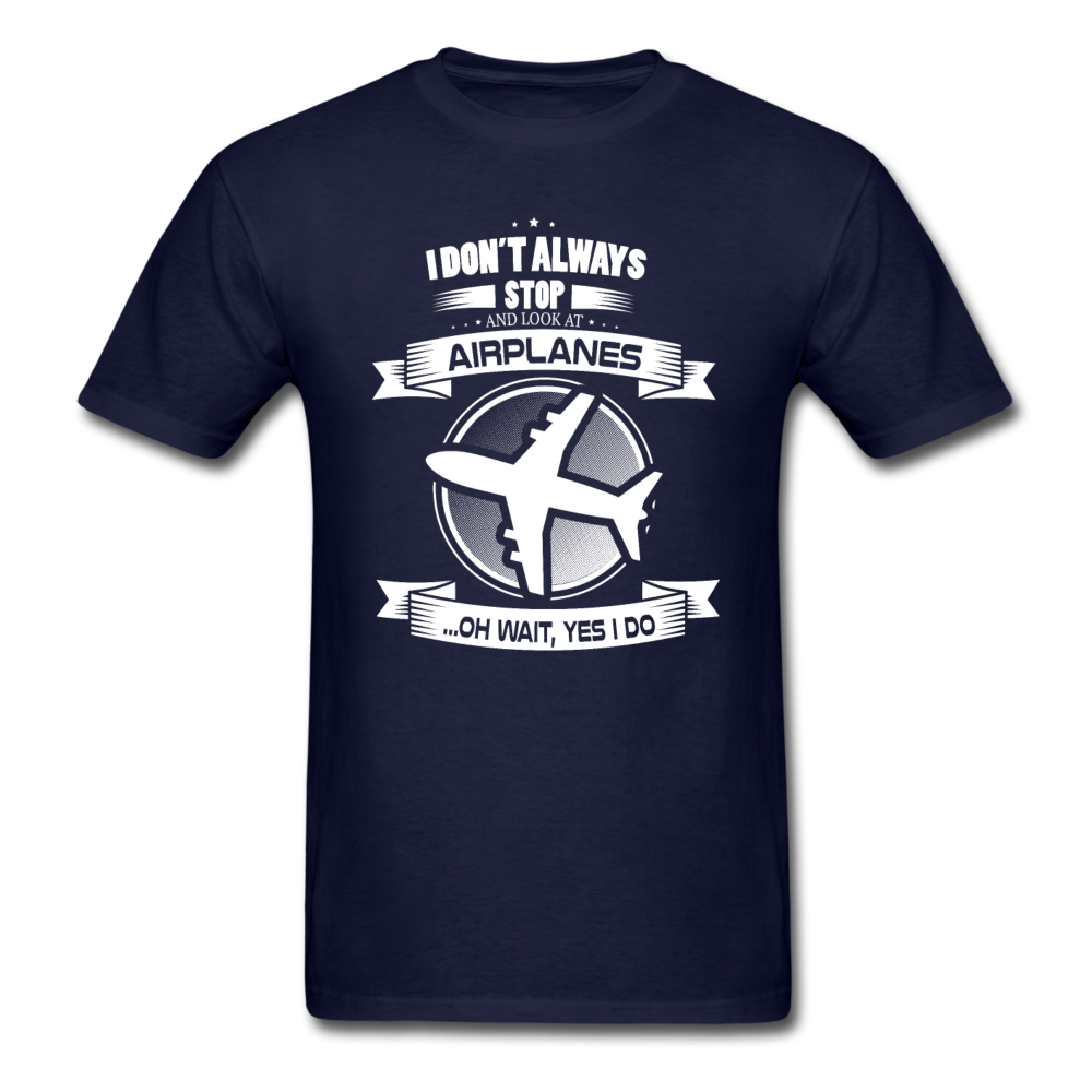 Stop And Look At Airplanes - Airliner - Unisex Classic T-Shirt - navy