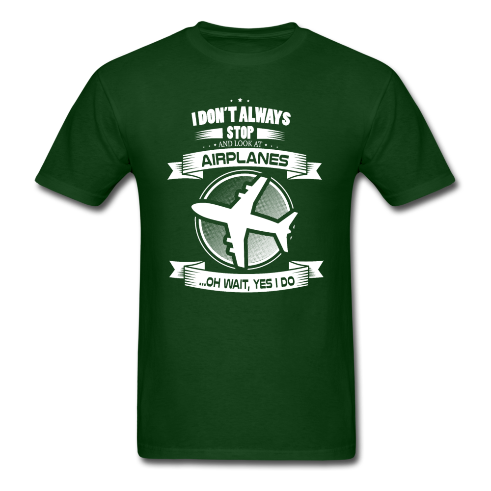 Stop And Look At Airplanes - Airliner - Unisex Classic T-Shirt - forest green