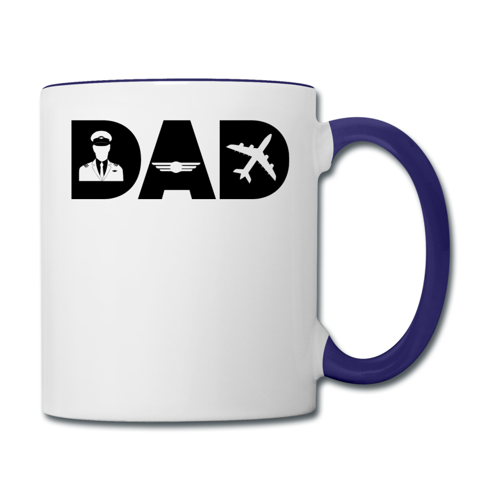 Dad - Pilot - Black - Contrast Coffee Mug - white/cobalt blue