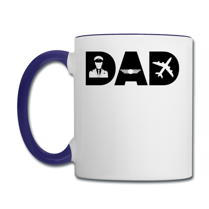 Dad - Pilot - Black - Contrast Coffee Mug - white/cobalt blue