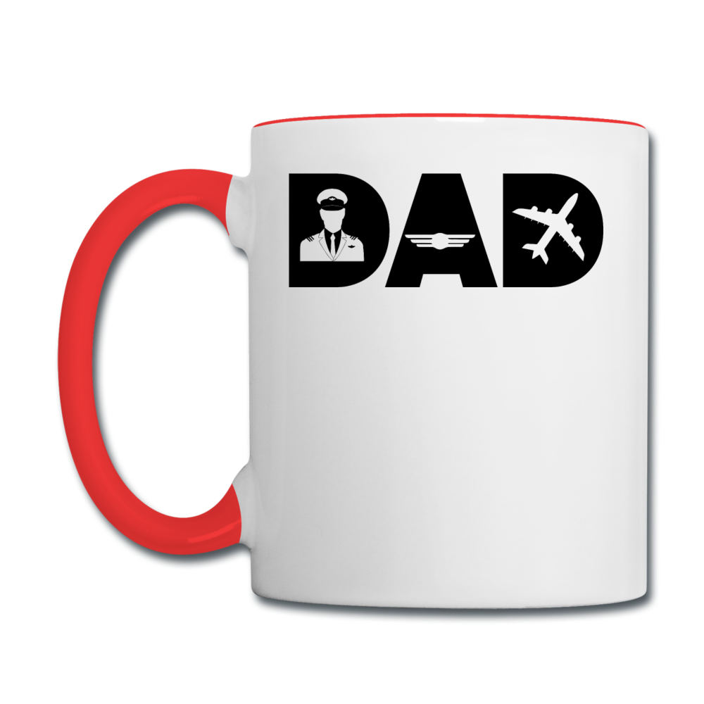 Dad - Pilot - Black - Contrast Coffee Mug - white/red