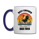 Best Chicken Dad Ever - Contrast Coffee Mug - white/cobalt blue