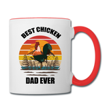 Best Chicken Dad Ever - Contrast Coffee Mug - white/red