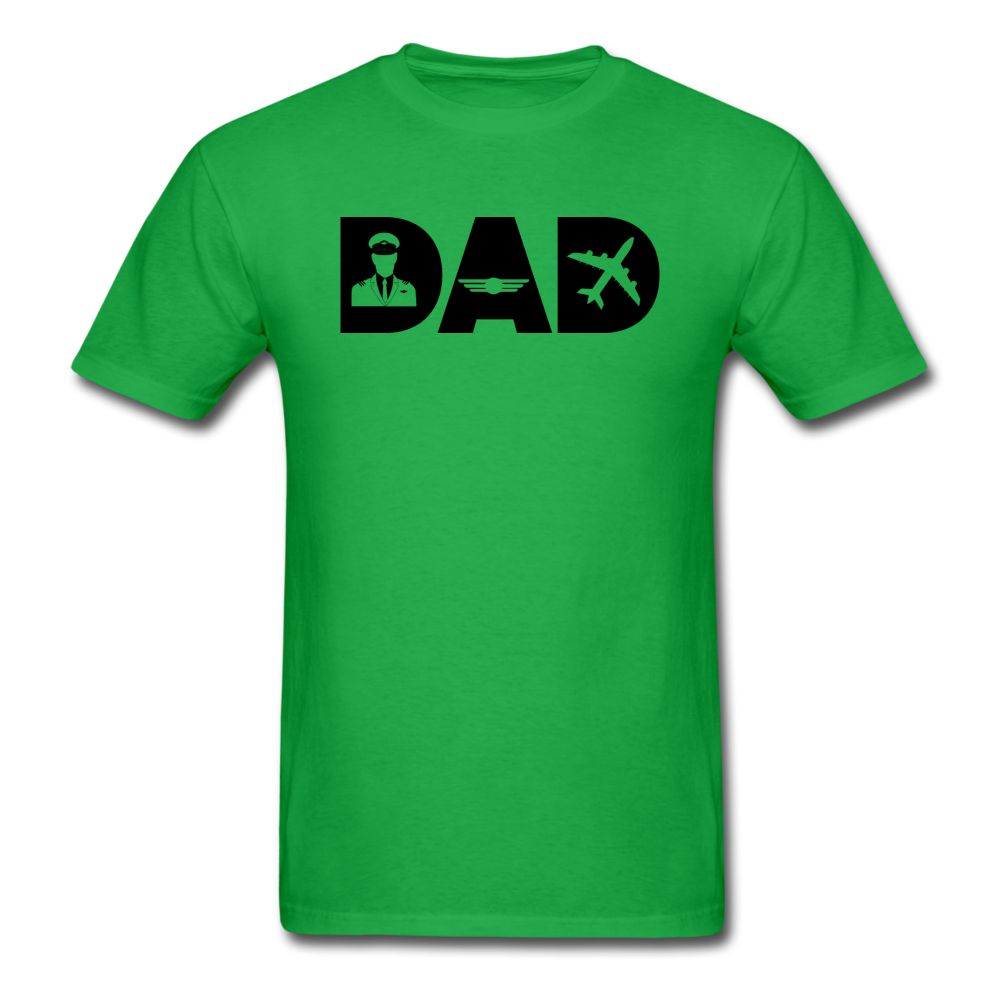 Dad - Pilot - Black - Unisex Classic T-Shirt - bright green