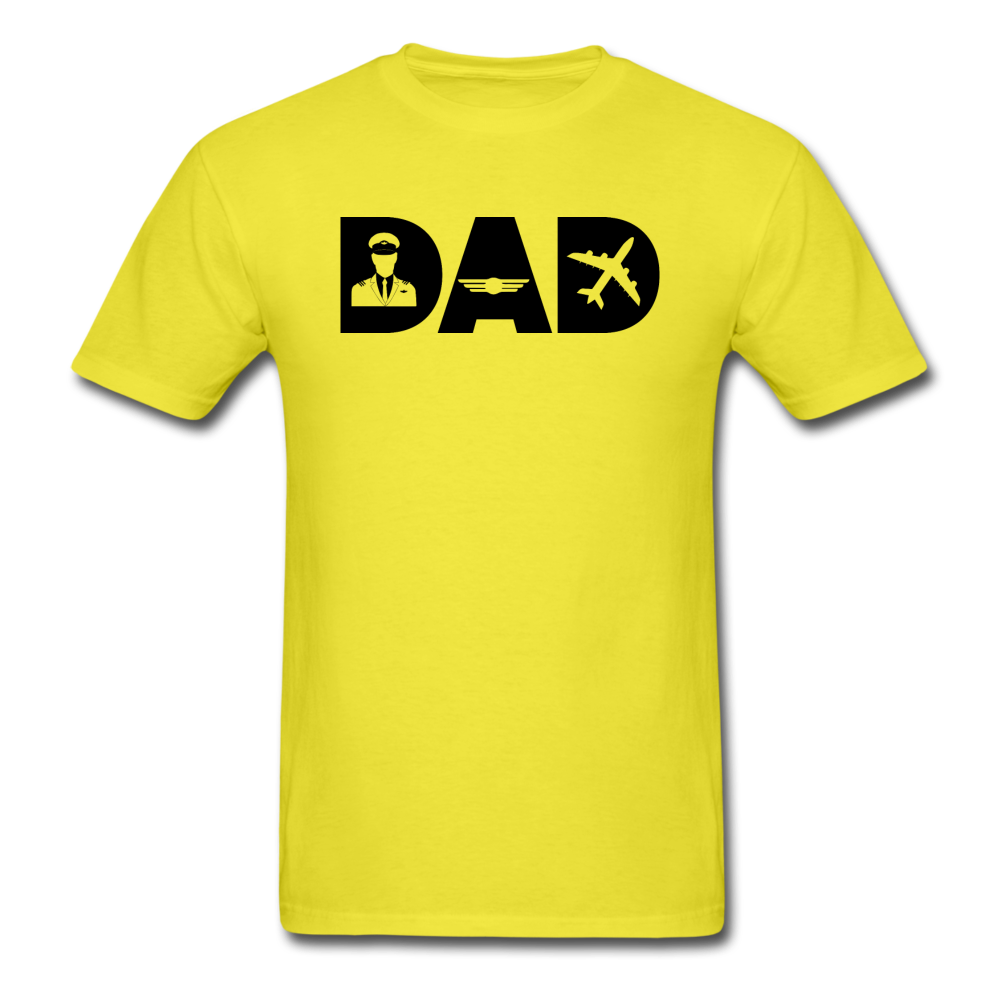 Dad - Pilot - Black - Unisex Classic T-Shirt - yellow