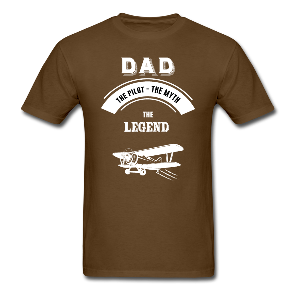 Dad Pilot Myth Legend - Biplane - White - Unisex Classic T-Shirt - brown