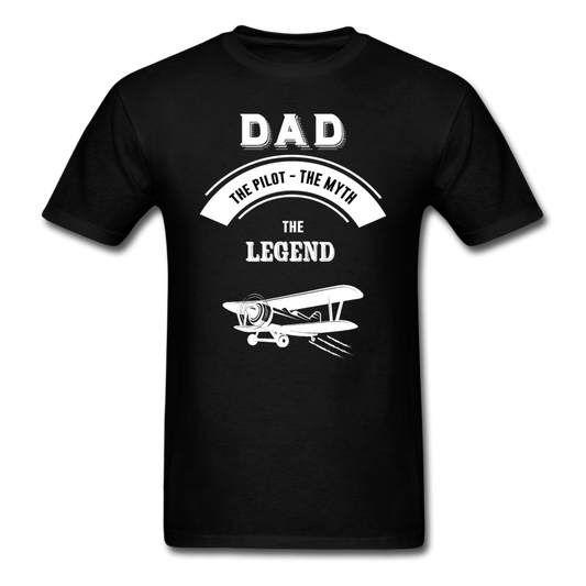 Dad Pilot Myth Legend - Biplane - White - Unisex Classic T-Shirt - black