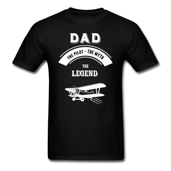 Dad Pilot Myth Legend - Biplane - White - Unisex Classic T-Shirt - black