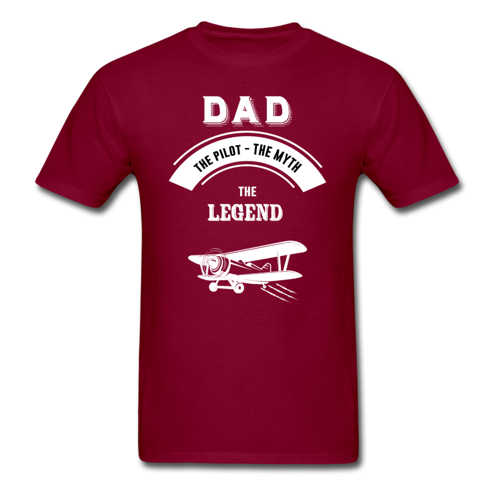 Dad Pilot Myth Legend - Biplane - White - Unisex Classic T-Shirt - burgundy