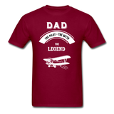 Dad Pilot Myth Legend - Biplane - White - Unisex Classic T-Shirt - burgundy