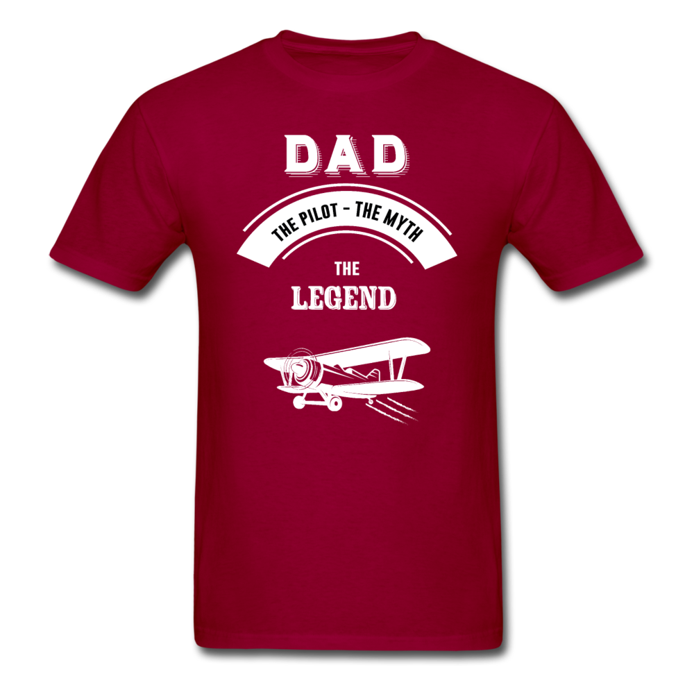 Dad Pilot Myth Legend - Biplane - White - Unisex Classic T-Shirt - dark red